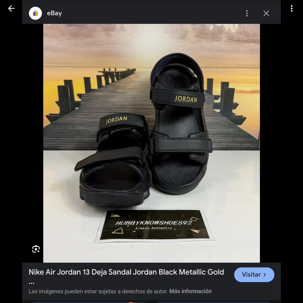 Jordan Black and Gold Sandals